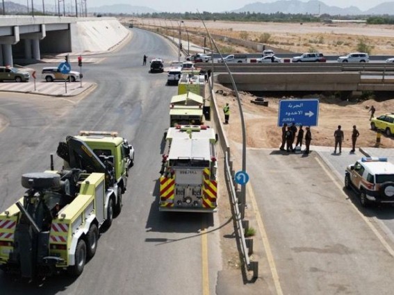 أمانة نجران تنفذ فرضية انهيار جزئي لجسر لرفع الجاهزية والتعامل مع الطوارئ