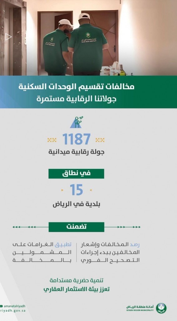 أمانة الرياض تواصل حملتها لمعالجة المخالفات السكنية