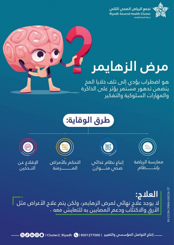 الزهايمر يؤثر على الذاكرة والتفكير.. والوقاية بالرياضة والغذاء الصحي الزهايمر يؤثر على الذاكرة والتفكير.. والوقاية بالرياضة والغذاء الصحي