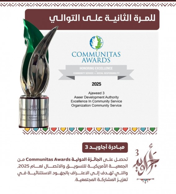 للمرة الثانية على التوالي.. “أجاويد 3” تحصد جائزة Communitas Awards العالمية