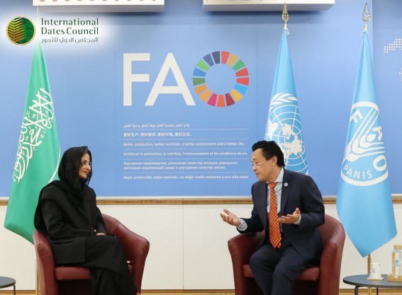 التمور إلى العالمية.. الأميرة سارة بنت بندر تقود حوارًا استراتيجيًا مع الفاو في روما التمور إلى العالمية.. الأميرة سارة بنت بندر تقود حوارًا استراتيجيًا مع الفاو في روما