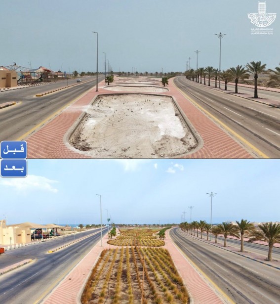 بلدية الخفجي تواصل تطوير الواجهة البحرية ضمن جهود تحسين المشهد الحضري