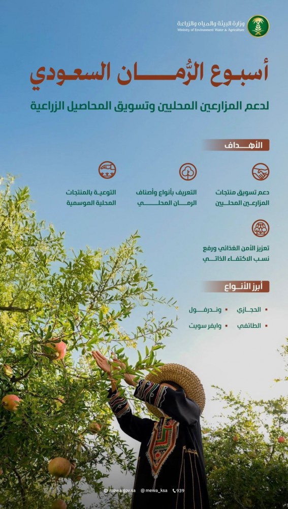 موسم الرمان السعودي يبدأ بفعاليات داعمة للمزارعين موسم الرمان السعودي يبدأ بفعاليات داعمة للمزارعين