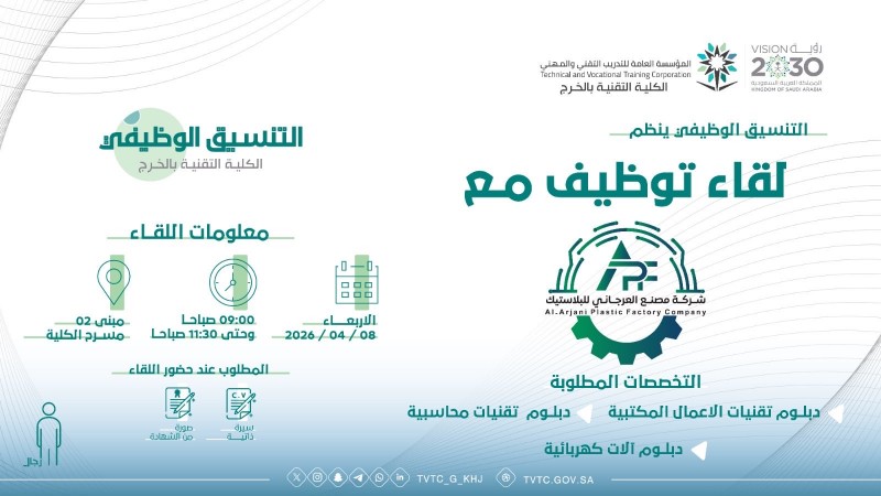 الكلية التقنية بالخرج تنظم لقاء توظيف