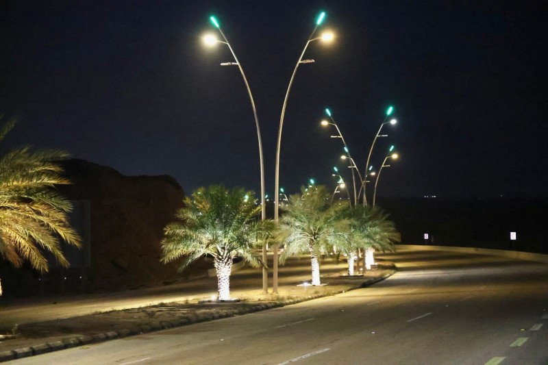 بلدية عيون الجواء تنجز تطوير مدخل غاف الجواء