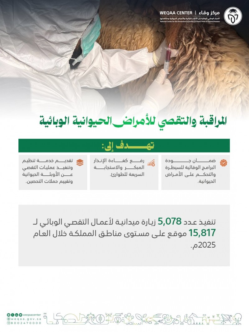 وقاء يواصل مراقبة الأمراض الوبائية