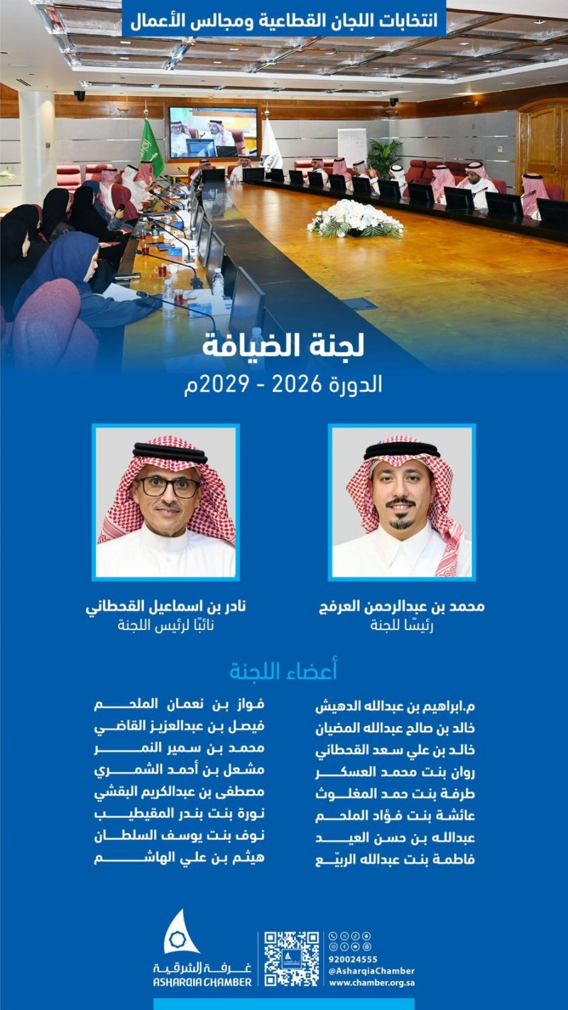 غرفة الشرقية تعقد اجتماع لجنة الضيافة منوهة دور تعزيز اللجان في دعم القطاعات