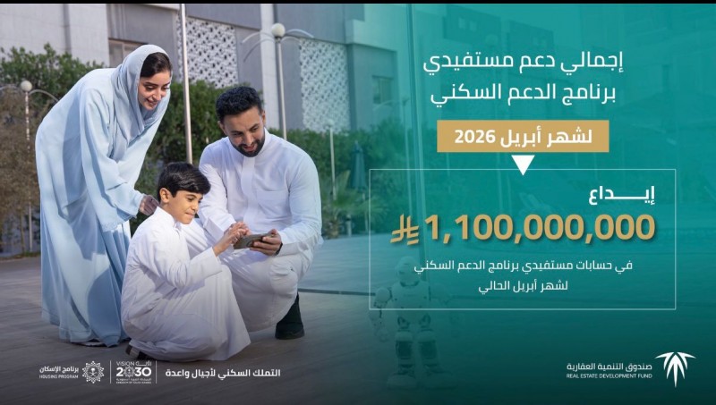 استمرار الدعم السكني يعزز الاستقرار الأسري ويواكب مستهدفات الإسكان في 2026.