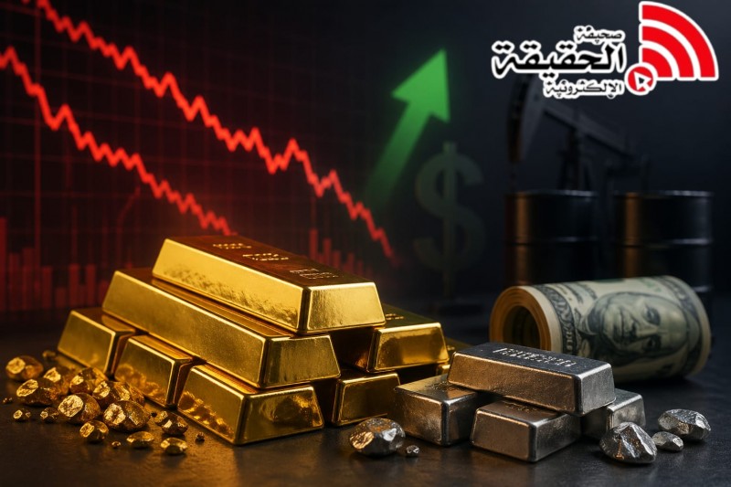 انخفاض الذهب مع صعود الدولار وارتفاع النفط