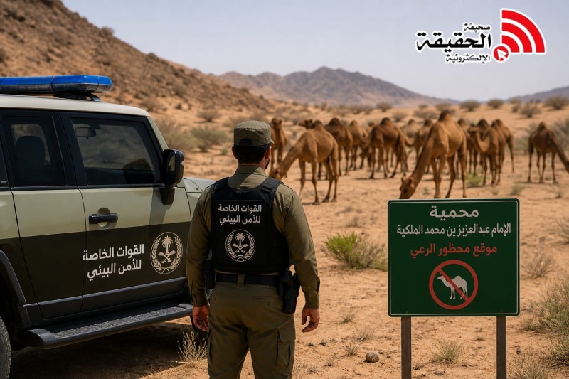 الأمن البيئي يضبط مخالفًا يرعى الإبل داخل محمية محظورة