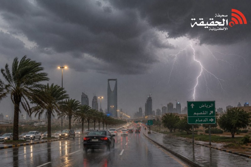 الأرصاد تُنبّه من أمطار متوسطة إلى غزيرة ورياح شديدة على أجزاء من منطقة الرياض