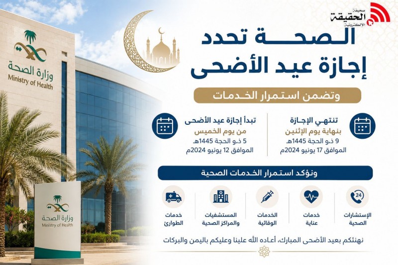 الصحة تحدد إجازة عيد الأضحى وتضمن استمرار الخدمات