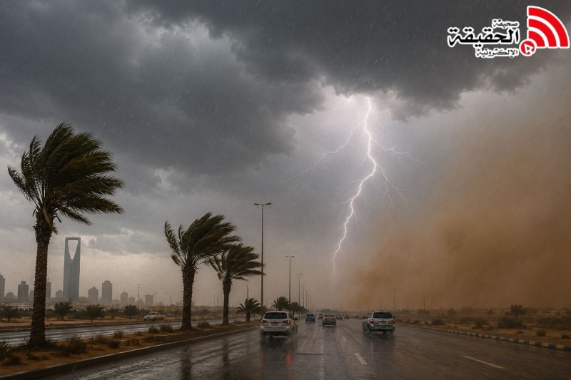 أمطار ورياح نشطة على مناطق بالمملكة