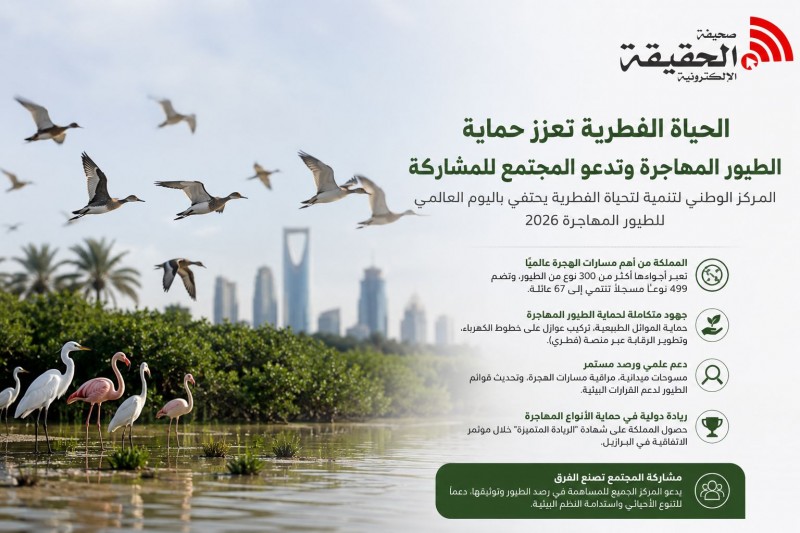 المملكة تدعم حماية الطيور المهاجرة عبر مبادرات بيئية متخصصة