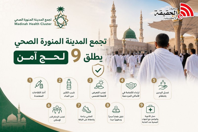 تجمع المدينة الصحي يطلق 9 نصائح لحج آمن