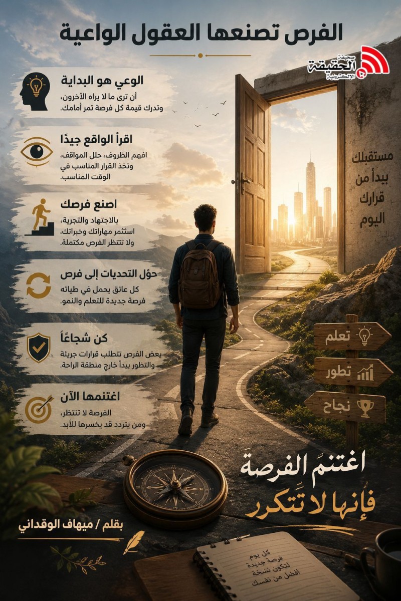 الفرص تصنعها العقول الواعية