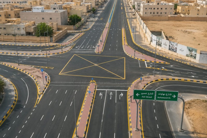 أمانة الرياض تواصل تطوير تقاطعات ظهرة لبن لرفع كفاءة الحركة المرورية