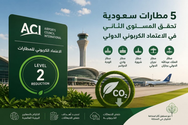 مطارات سعودية تعزز الاستدامة بالحصول على اعتماد كربوني دولي