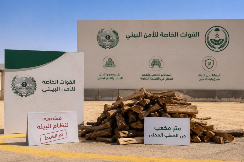 الأمن البيئي يضبط مخالفًا يستخدم الحطب المحلي تجاريًا بالرياض