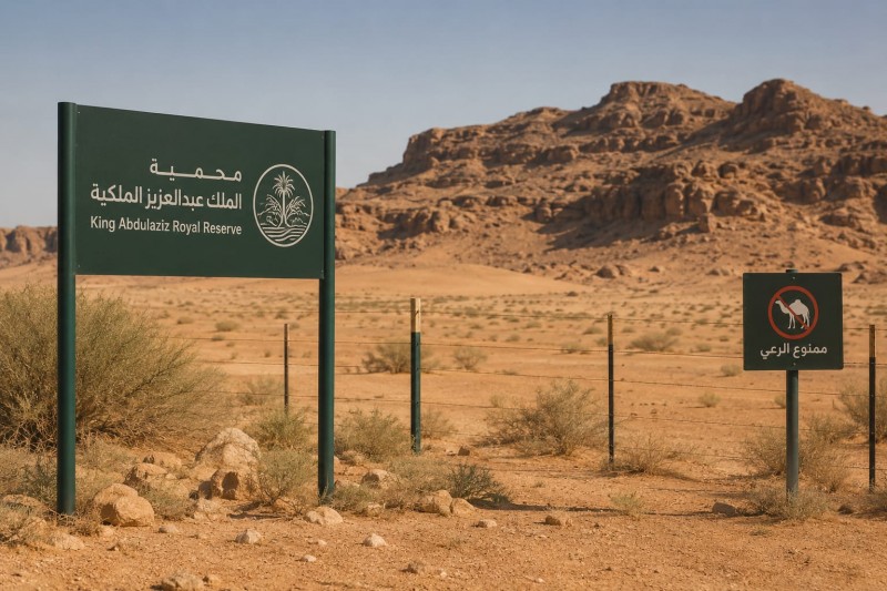 الأمن البيئي يضبط مخالفًا لرعي الإبل داخل محمية الملك عبدالعزيز الملكية