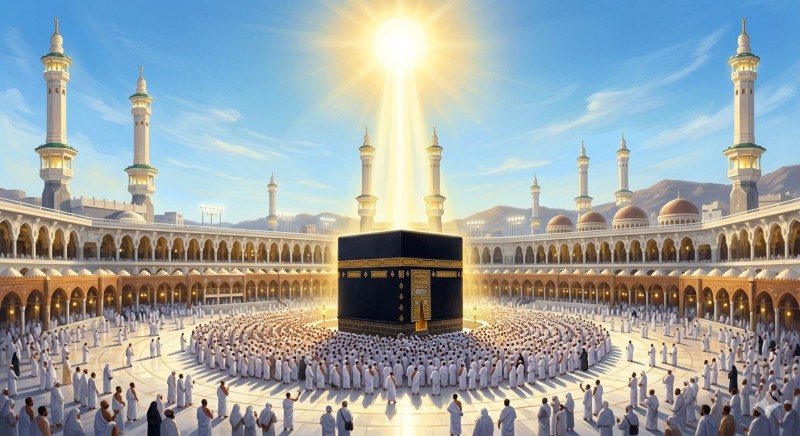 تعامد الشمس فوق الكعبة بالتزامن مع عيد الأضحى بعد غياب 139 عامًا