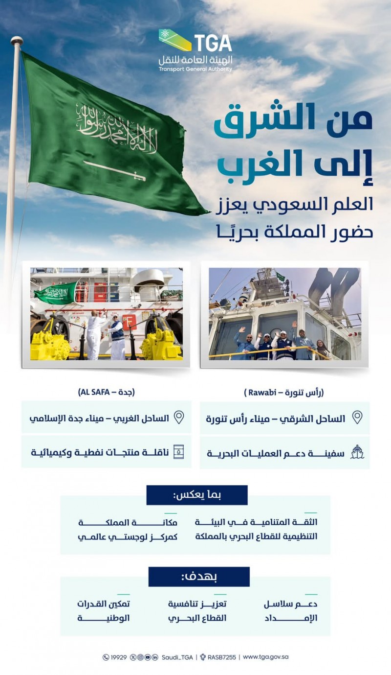 رفع العلم السعودي على سفينتين في رأس تنورة وجدة رفع العلم السعودي على سفينتين في رأس تنورة وجدة