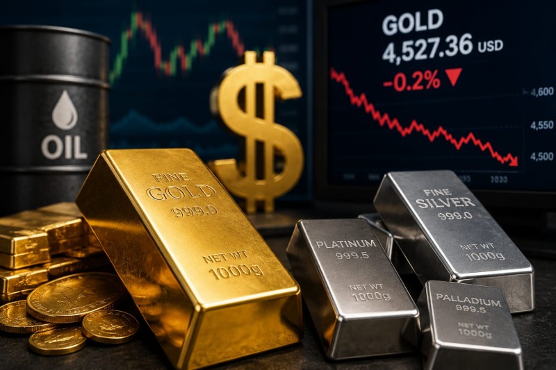 الذهب يتراجع متأثرًا بقوة الدولار وارتفاع النفط