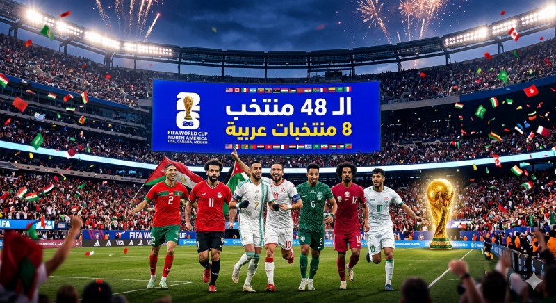المونديال يشتعل: 8 منتخبات عربية تتحدى كبار العالم في نسخة الـ 48 المونديال يشتعل: 8 منتخبات عربية تتحدى كبار العالم في نسخة الـ 48