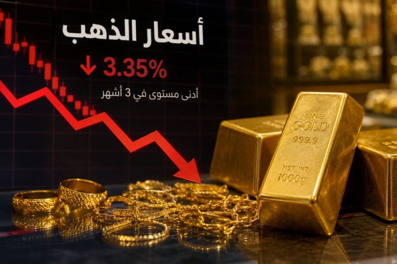 الذهب يواصل التراجع ويسجل أدنى مستوياته في 3 أشهر