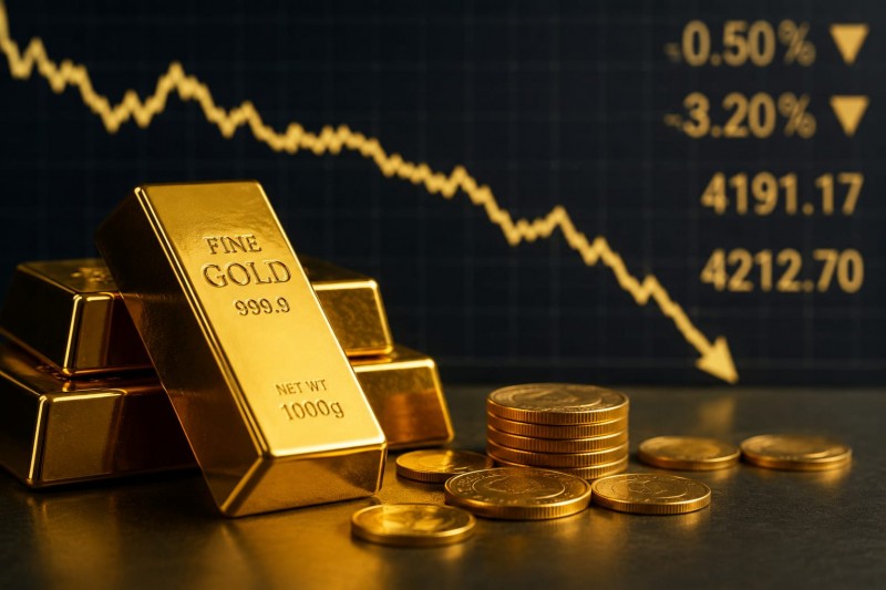 الذهب يواصل التراجع متجهًا إلى خسارة أسبوعية
