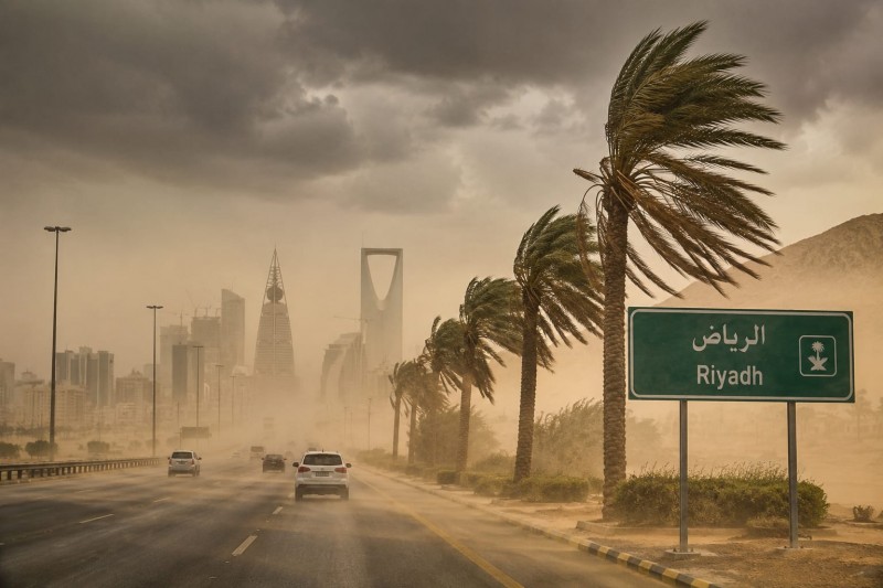 الرياح النشطة تواصل إثارة الأتربة والغبار على عدة مناطق بالمملكة
