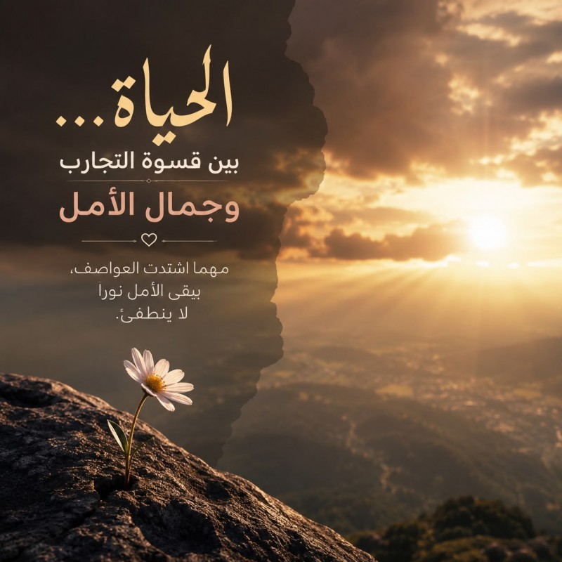 الحياة... بين قسوة التجارب وجمال الأمل