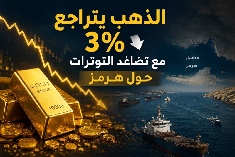 الذهب يتراجع 3% مع تصاعد التوترات حول هرمز