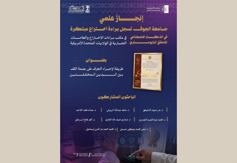 جامعة الجوف تحقق إنجازًا عالميًا بتسجيل براءة اختراع أمريكية في الذكاء الاصطناعي