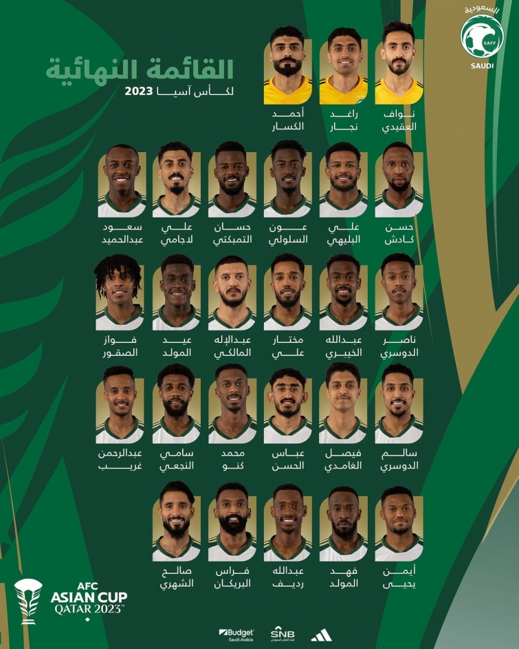 الاتحاد السعودي لكرة القدم يعتمد القائمة النهائية في #كأس_آسيا