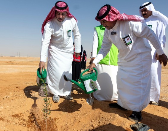 المركز الوطني لتنمية الغطاء النباتي ومكافحة التصحر بالحدود الشمالية يدشن "موسم التشجير الوطني " 2024م