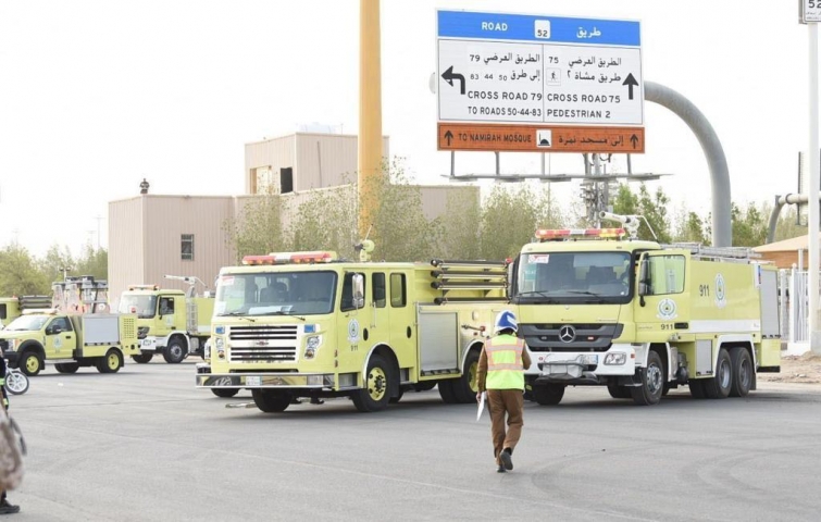 الدفاع المدني يرفع جاهزيته في مشعر عرفة