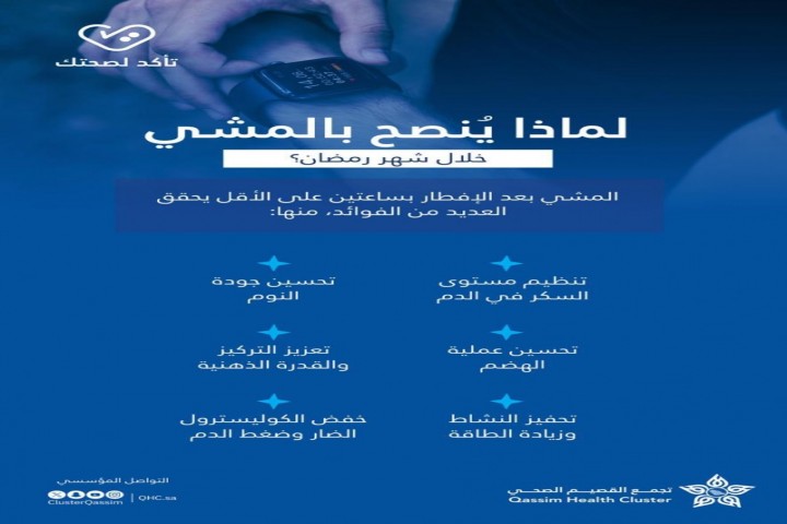 المشي بعد الإفطار عادة رمضانية تعزز صحتك ونشاطك