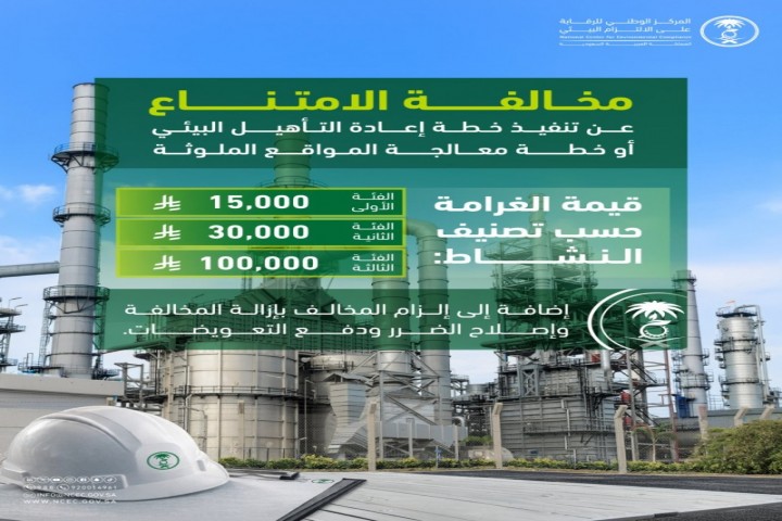 الرقابة البيئية تؤكد أن عدم تنفيذ خطط المعالجة مخالفة جسيمة