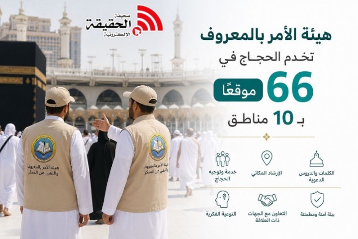 هيئة الأمر بالمعروف تسخّر إمكاناتها لخدمة الحجاج في 10 مناطق و66 موقعًا
