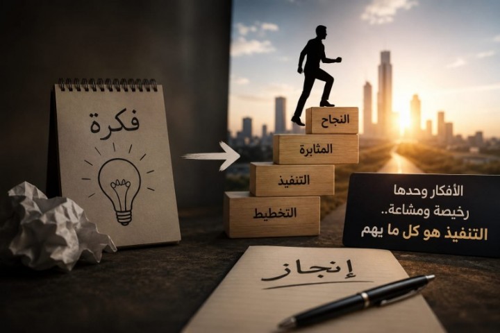 الأفكار وحدها رخيصة ومشاعة التنفيذ هو كل ما يهم