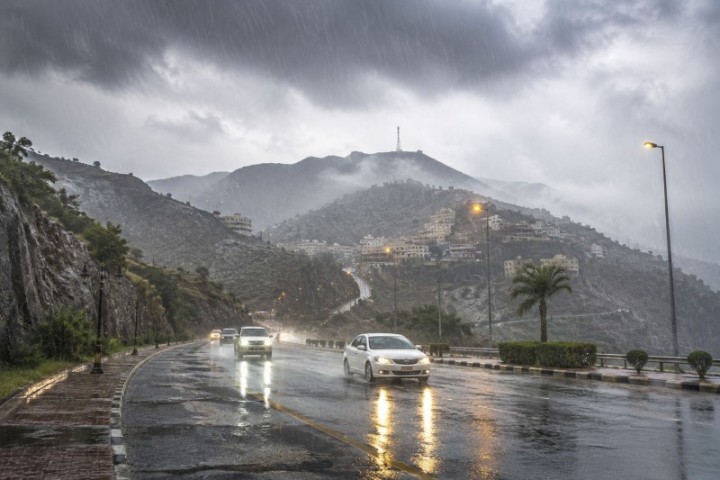 أمطار رعدية ورياح نشطة على الباحة