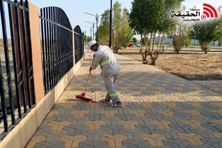 بلدية بحر أبو سكينة تتابع أعمال النظافة بالمرافق العامة