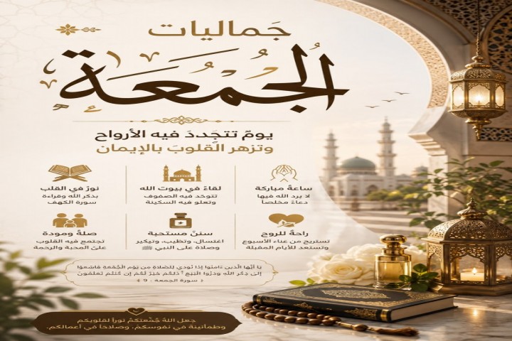 جماليات الجمعة.. يومٌ تتجدد فيه الأرواح وتزهر القلوب بالإيمان